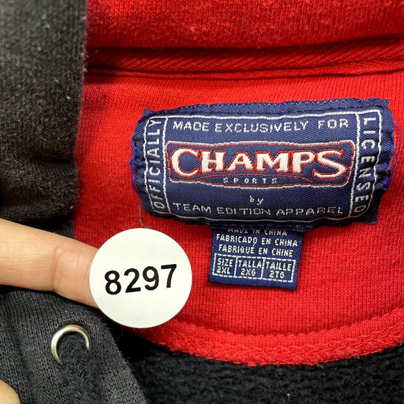 Champs Ohio State Black Red Embroidered College University Hoodie Sweatshirt 2XL - Picture 7 of 8